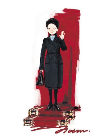 微博“学媛之家”发布了一组“萌版”彭丽媛的漫画